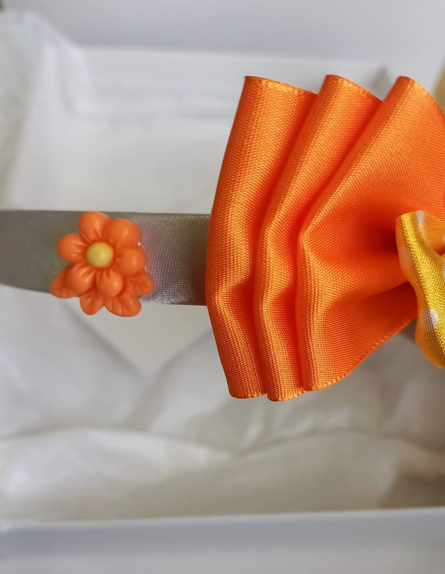 Vincha Lazo Muñequita Naranja 3