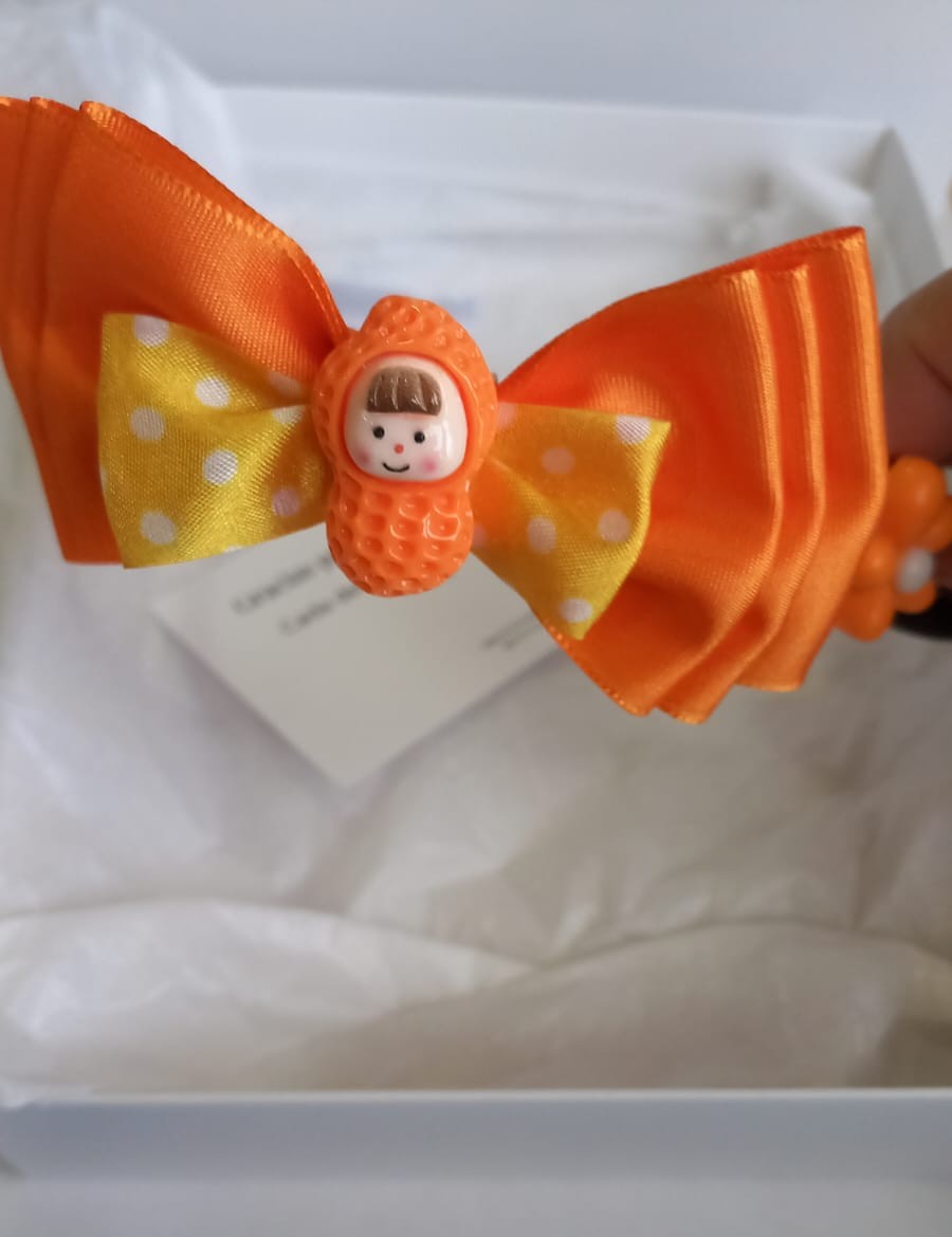 Vincha Lazo Muñequita Naranja 4