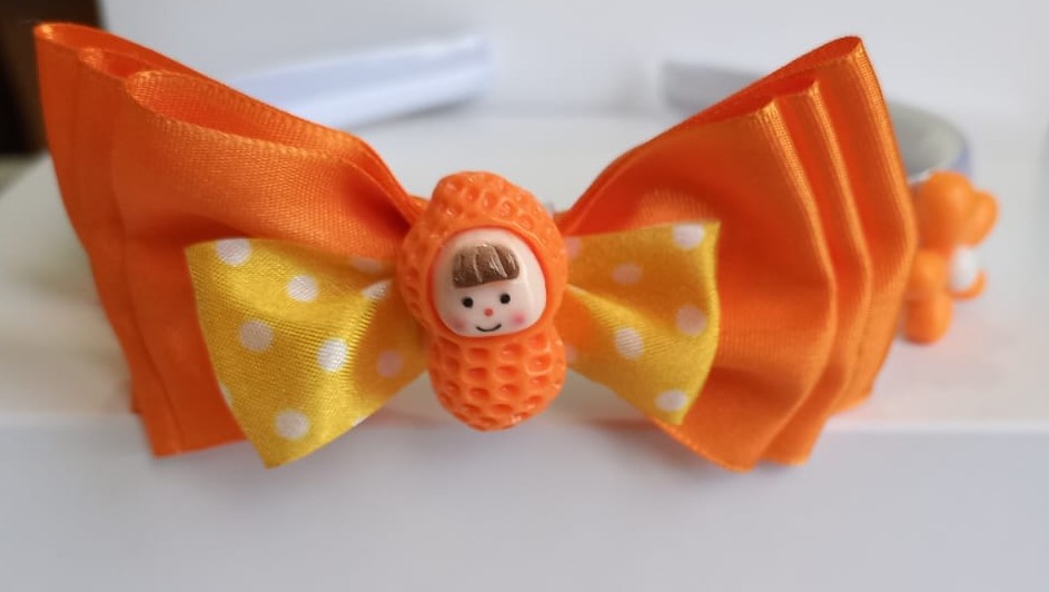 Vincha Lazo Muñequita Naranja 6