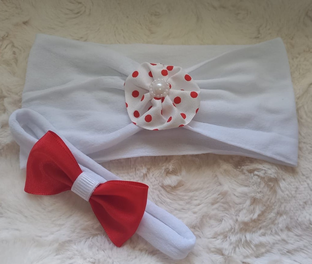 Set vinchas rojo & blanco 