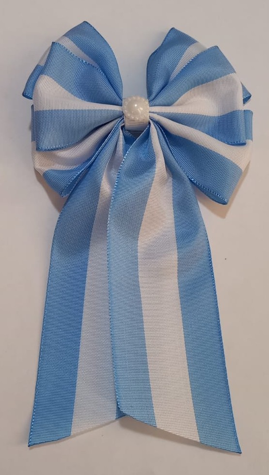 Lazo Celeste y Blanco con Perla 2