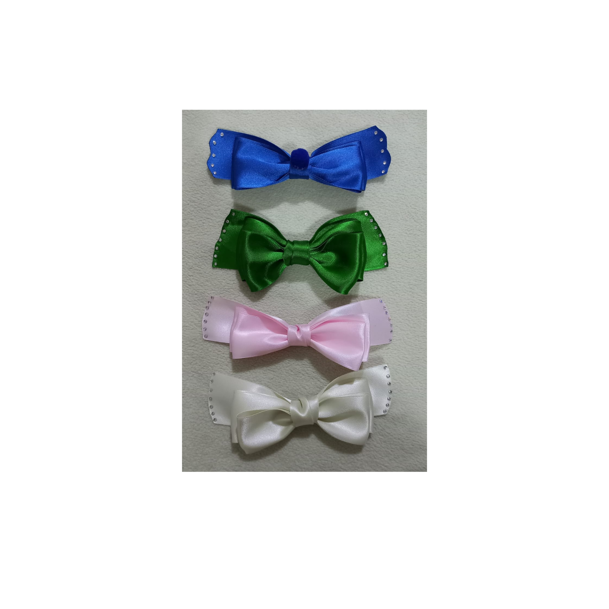 Moño Rosa Baby Satinado con Strass 2