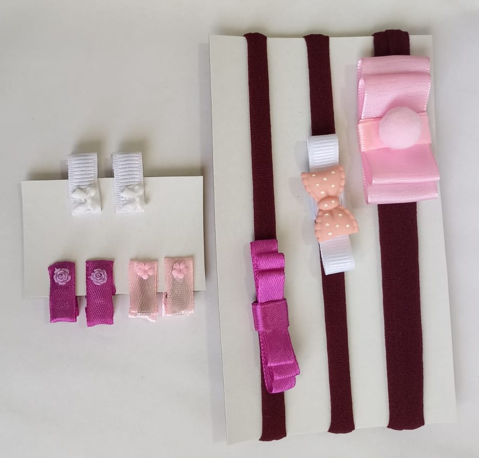 Kit Vinchas + Hebillas Rosa Encanto