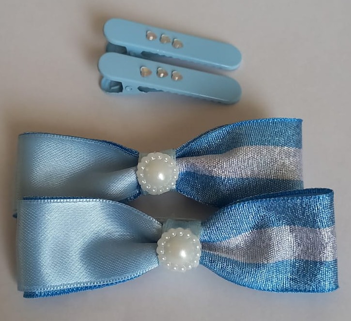 Kit lazos satinados + hebillas con corazones 2